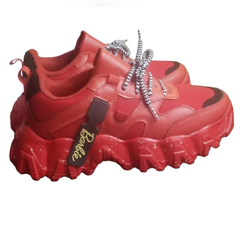NWOT Chunky red Barbie sneakers